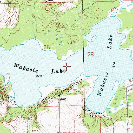 Topographic Map of Wabasis Lake, MI