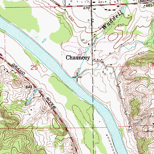Topographic Map of Waddell Creek, MI