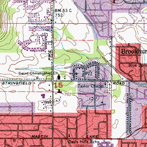 Topographic Map of Huntsville Division, AL