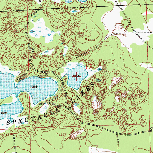 Topographic Map of Woodmere Lake, MI