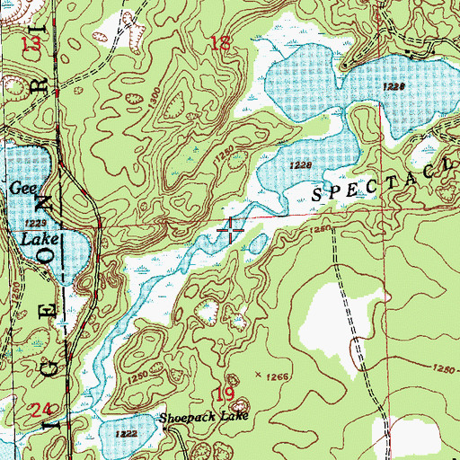 Topographic Map of Bourne Lake, MI