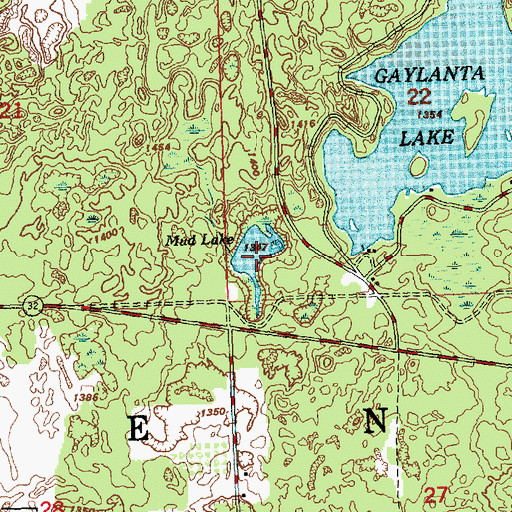 Topographic Map of Lunden Lake, MI