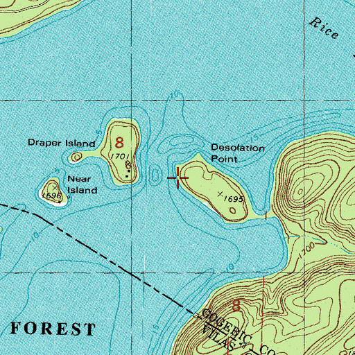 Topographic Map of Desolation Point, MI