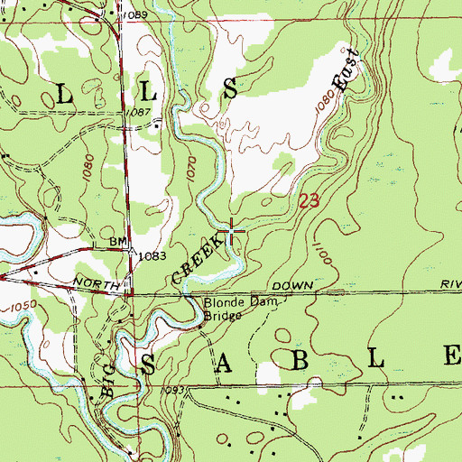 Topographic Map of East Branch Big Creek, MI