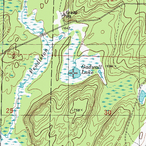 Topographic Map of Gadwall Lake, MI