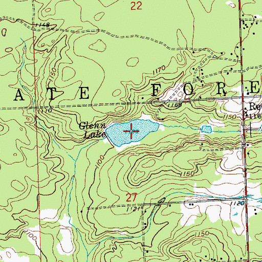 Topographic Map of Glenn Lake, MI