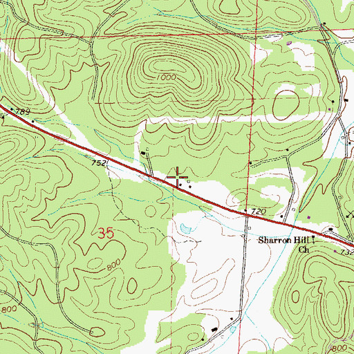 Topographic Map of Browns School (historical), AL