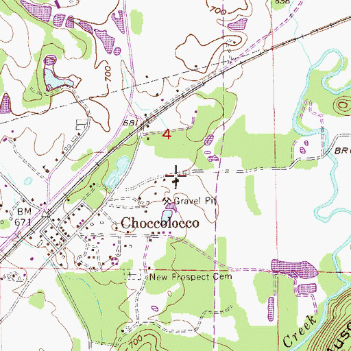 Topographic Map of Choccolocco Elementary School, AL