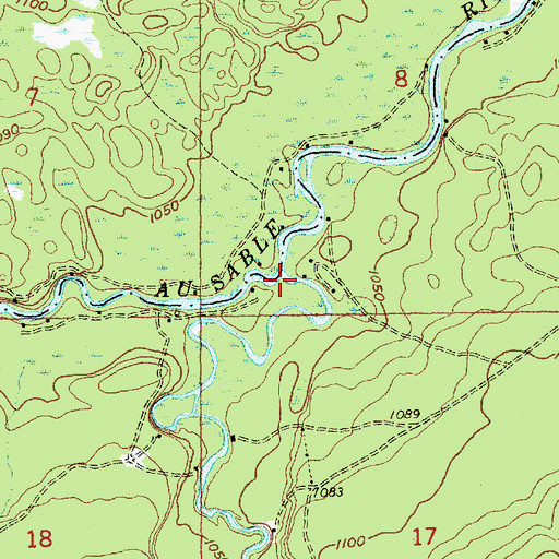 Topographic Map of South Branch Au Sable River, MI