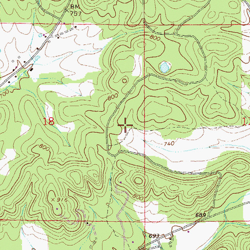Topographic Map of Living Water Church, AL