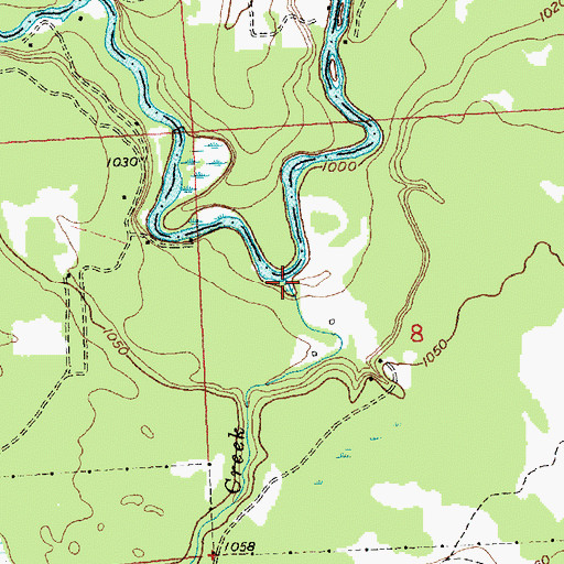 Topographic Map of Whitewater Creek, MI