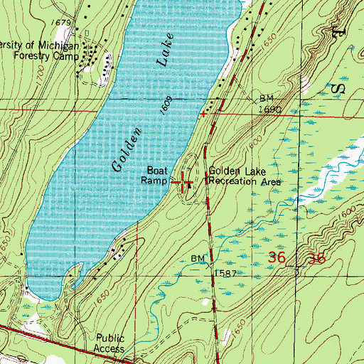Topographic Map of Golden Lake Recreation Area, MI
