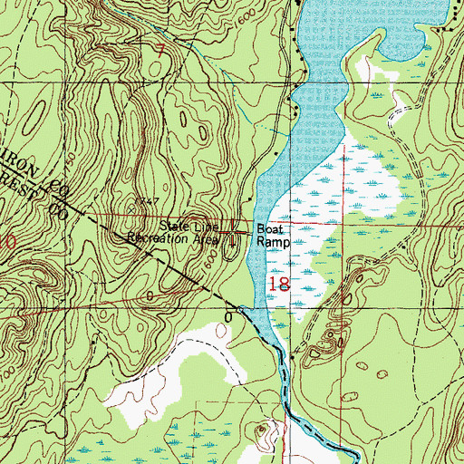 Topographic Map of State Line Recreation Area, MI