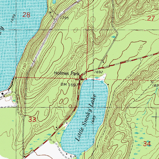 Topographic Map of Holmes Park, MI