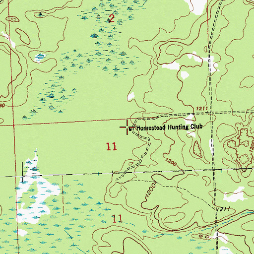 Topographic Map of Homestead Hunting Club, MI