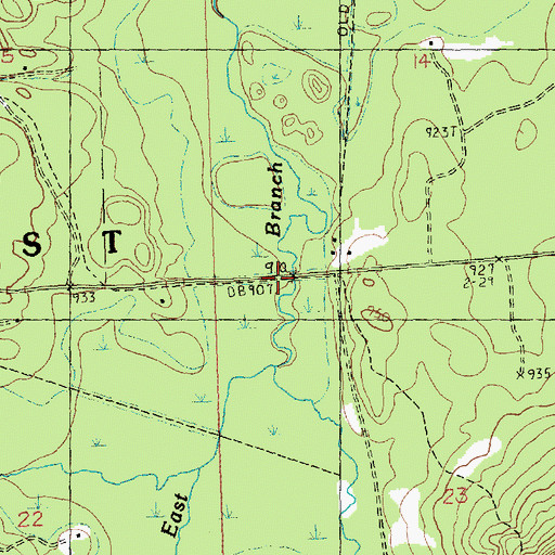 Topographic Map of Shingle Mill Bridge, MI
