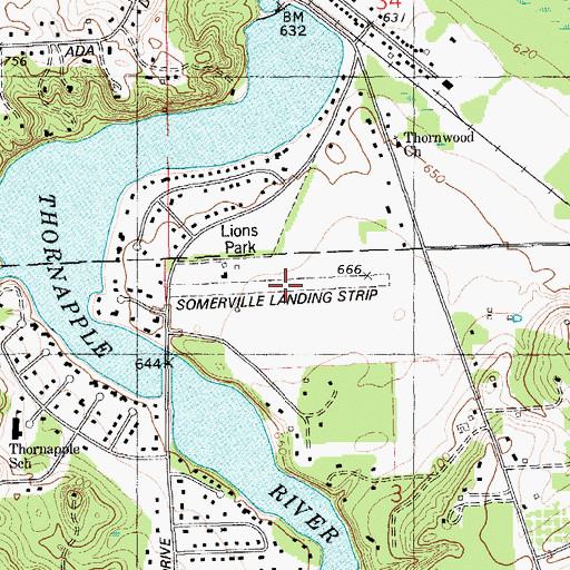 Topographic Map of Somerville Airport, MI