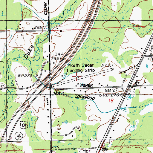 Topographic Map of North Cedar Airport (historical), MI