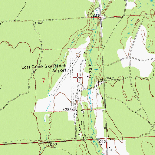 Topographic Map of Lost Creek Airport, MI