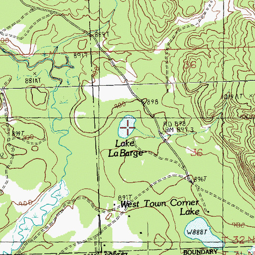 Topographic Map of Lake LaBarge, MI