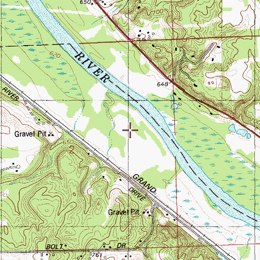 Topographic Map of WKWM-AM (Kentwood), MI