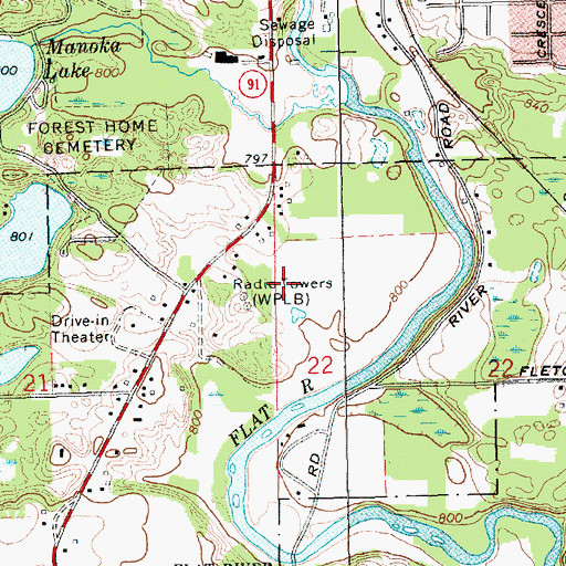 Topographic Map of Township of Eureka, MI