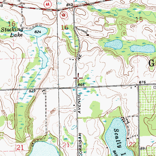 Topographic Map of Township of Grattan, MI