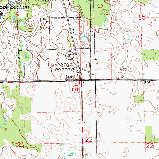 Topographic Map of Township of Montcalm, MI