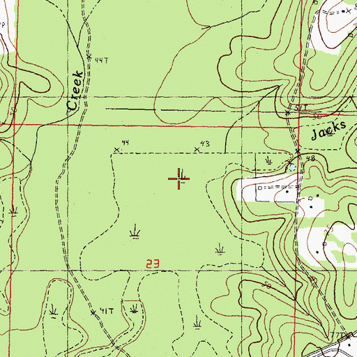 Topographic Map of Jacks Branch, LA