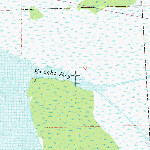 Topographic Map of Knight Bay, LA
