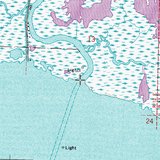 Topographic Map of Lacombe Bayou, LA