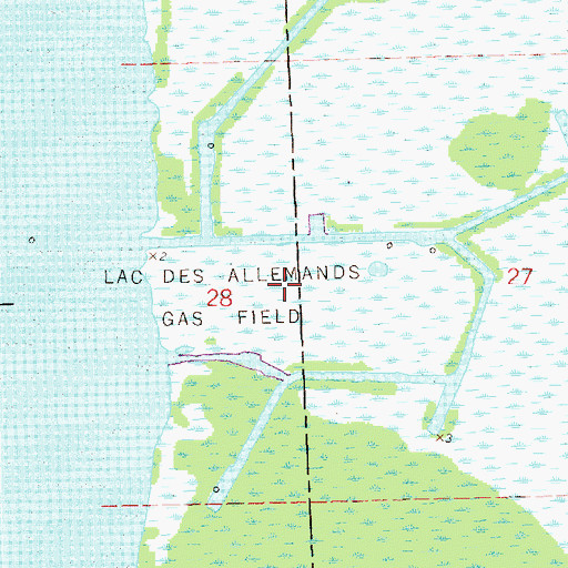 Topographic Map of Lacs Des Atlemands Gas Field, LA