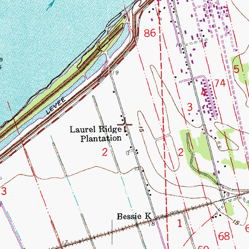 Topographic Map of Laurel Ridge Plantation, LA