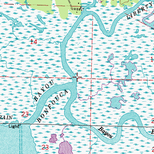 Topographic Map of Liberty Bayou, LA