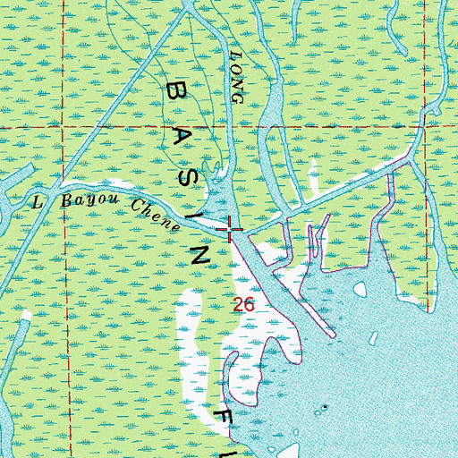 Topographic Map of Little Bayou Chene, LA