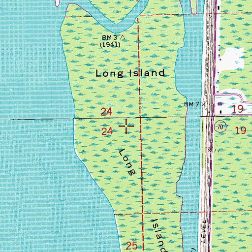Topographic Map of Long Island, LA