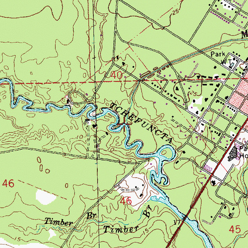 Topographic Map of Mile Branch, LA