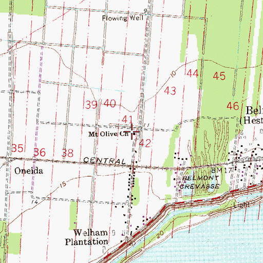 Topographic Map of Mount Olive Church, LA