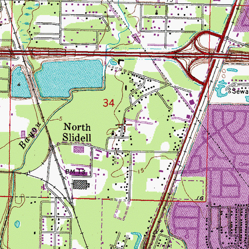 Topographic Map of North Slidell, LA