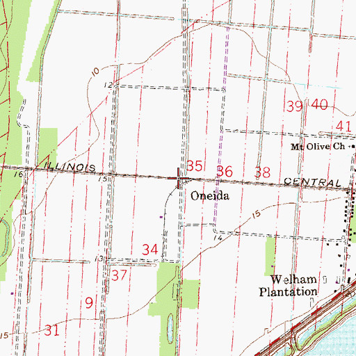 Topographic Map of Oneida, LA