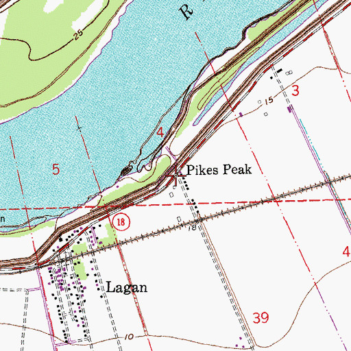 Topographic Map of Pikes Peak, LA