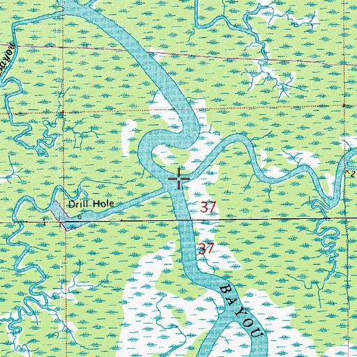 Topographic Map of Plume Bayou, LA