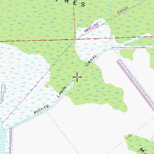 Topographic Map of Pointe Lavin Canal, LA