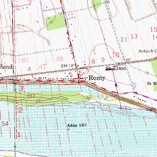 Topographic Map of Remy, LA