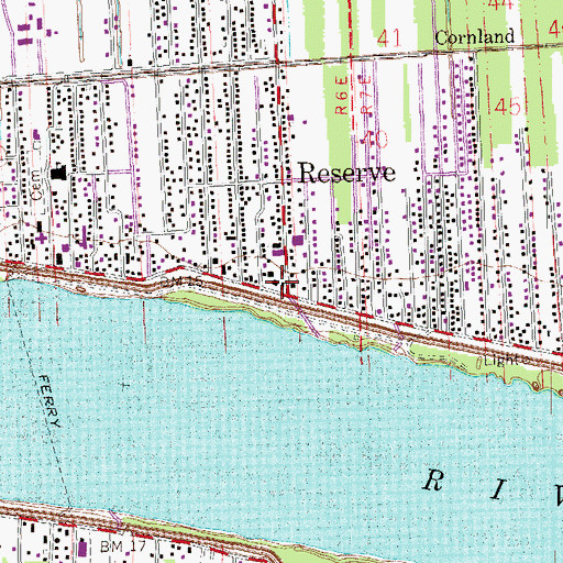 Topographic Map of Reserve, LA