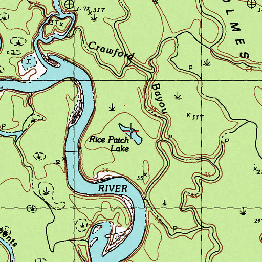 Topographic Map of Rice Patch Lake, LA