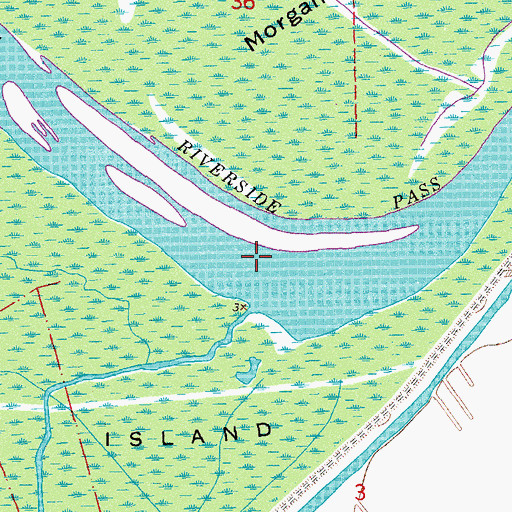 Topographic Map of Riverside Pass, LA