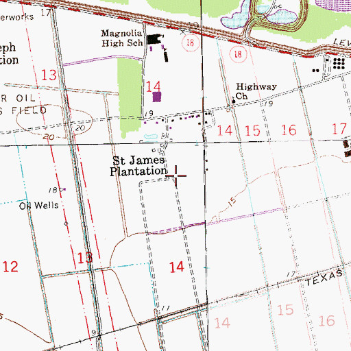 Topographic Map of Saint James Plantation, LA