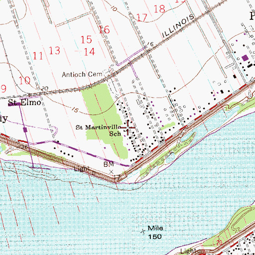 Topographic Map of Saint Martinville School, LA