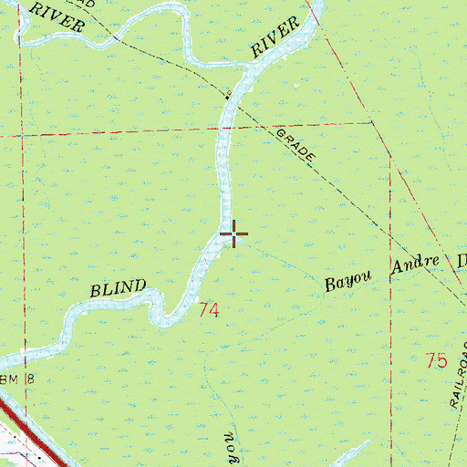 Topographic Map of Tchackehou Bayou, LA